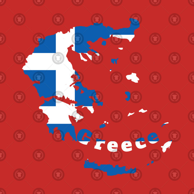 Greece Flag Map Greek