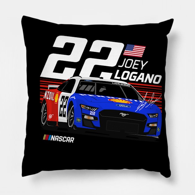 Joey Logano #22 Throwback Pillow by stevenmsparks
