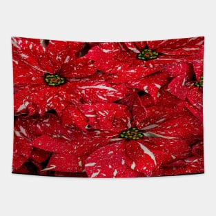 Red and White Flower Petals Tapestry