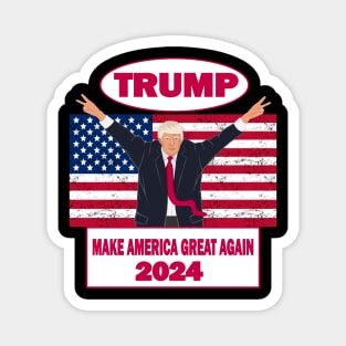 Trump Political 2024 Presidential Campaign America Flag Magnet