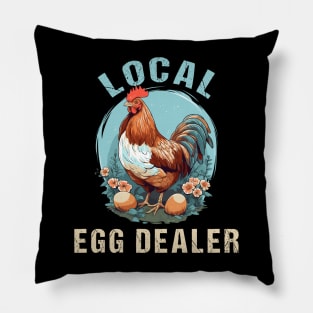 Floral Local Egg Dealer Retro Support Local Egg Farm Animal Pillow