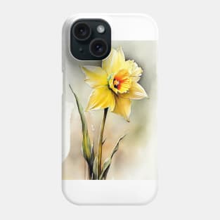 Daffodil watercolor art Phone Case