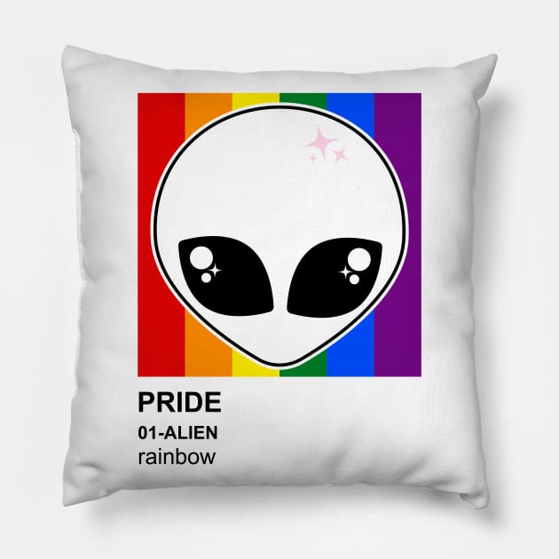 Pride Alien Rainbow Pillow by Sasyall