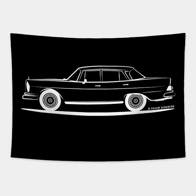 Mercedes Benz 220 SE Heckflosse Fin Tail W112 Sedan Wht Tapestry by PauHanaDesign