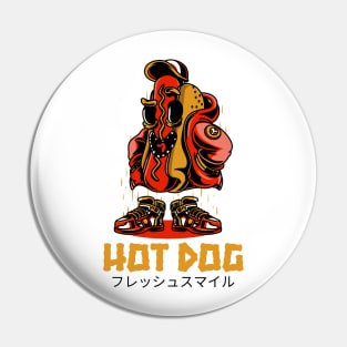 Hot Dog Funny Cartoon Characters Pin