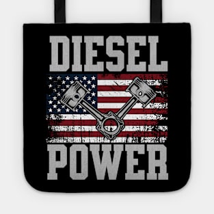 Diesel Power USA Flag T-Shirt Truck Turbo Brothers Mechanic Tote