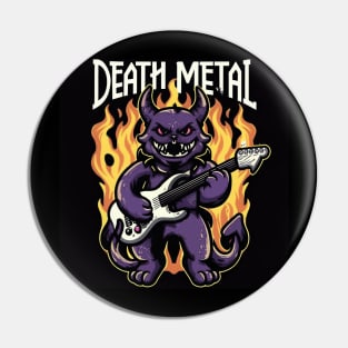 Death Metal Satanic Baphomet Cat Pin