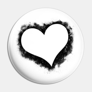 Slanted heart silhouette paint splatters Pin