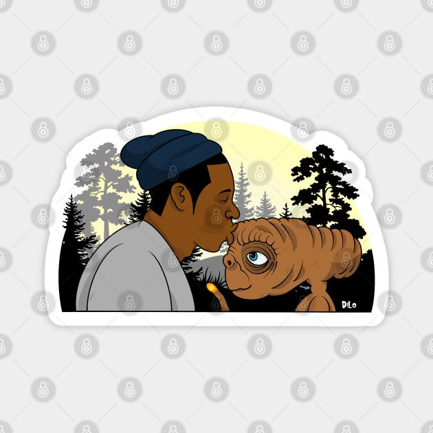 Alien Love Jayz kissing ET Magnet by DiLoDraws