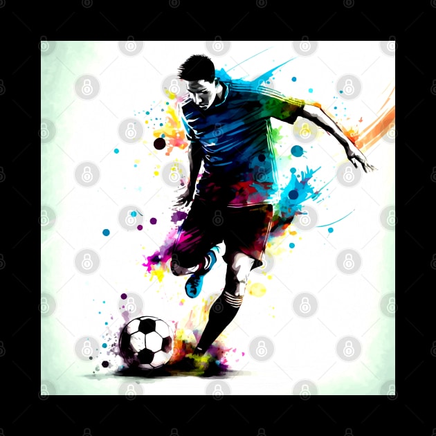 Soccer Player Graffiti Art Splash Paint by MaystarUniverse