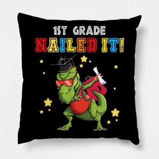 T Rex 1st grade Nailed It Graduation Class Of 2021 Pillow