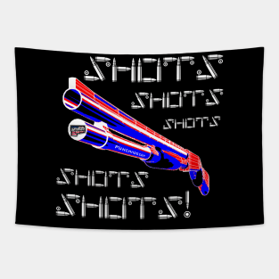 Shots with the Shotgun, v. Blk Bullet Text Tapestry