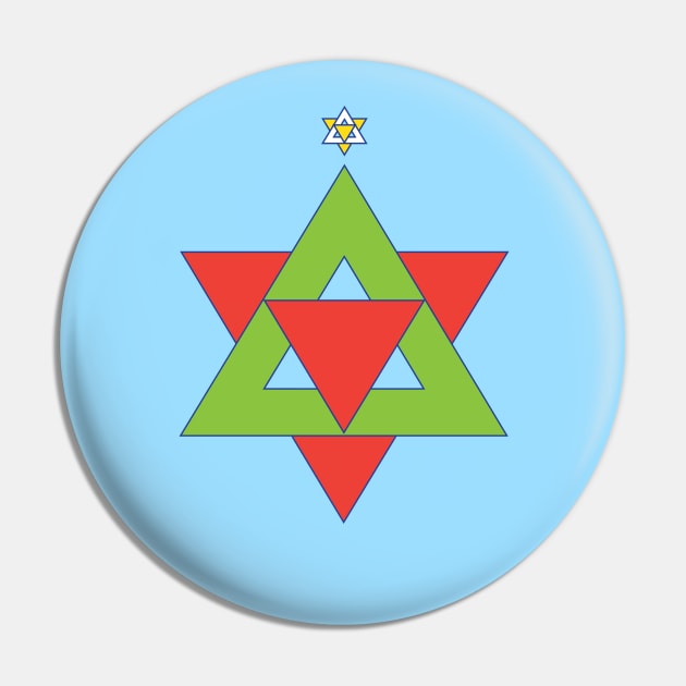 Star of David Christmas Tree Pin by Sanford Studio