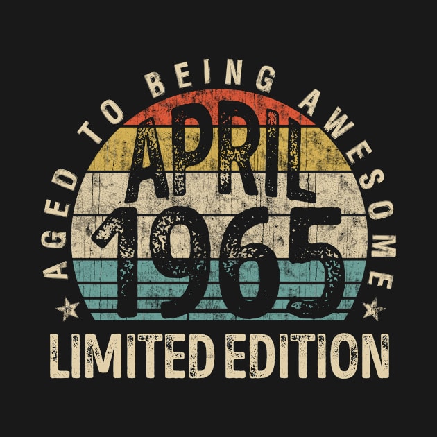 Vintage April 1965 Classic 56 Years Old 1965 Birthday by TeeBlade