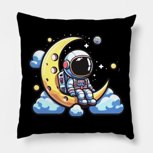 Cute astronaut on the moon Pillow