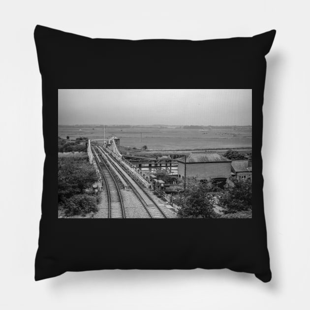 The rail swing bridge over the River Yare in Reedham Pillow by yackers1