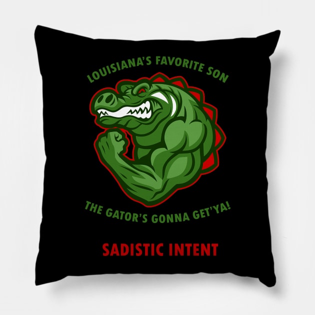 Fear the Gator! Pillow by midwestprowrestling