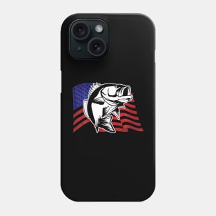 Bass Fishing American USA Flag For Fisherman Phone Case