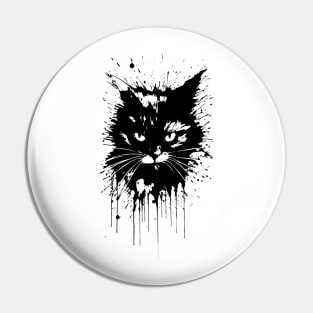 Cat ink splatter Pin