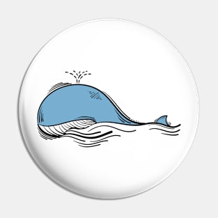 Swimming Whale Pin