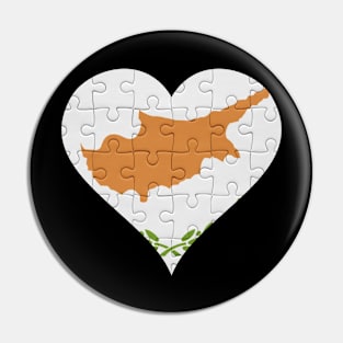 Cypriot Jigsaw Puzzle Heart Design - Gift for Cypriot With Cyprus Roots Pin