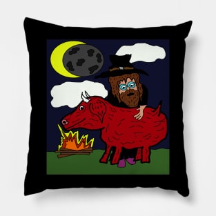 Red Heifer solar eclipse time Pillow