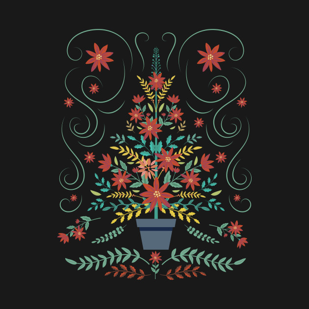 Folk Art Christmas Tree - Christmas - T-Shirt