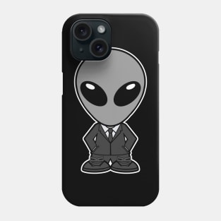 Gray Alien In Dark Business Suit Phone Case