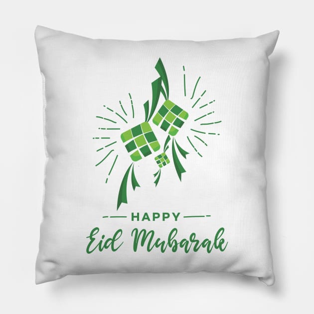 Happy Eid Mubarak Idul Fitri Ramadhan Pillow by kaitokid