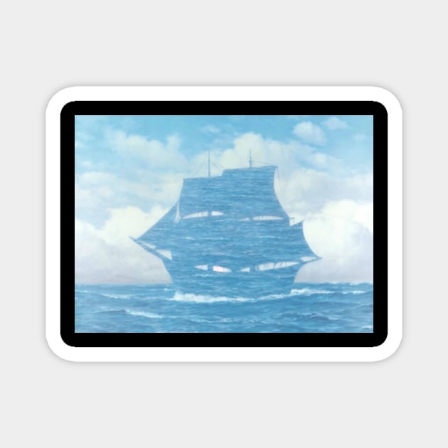 Rene Magritte Ship Cloud Magnet by mgpeterson590