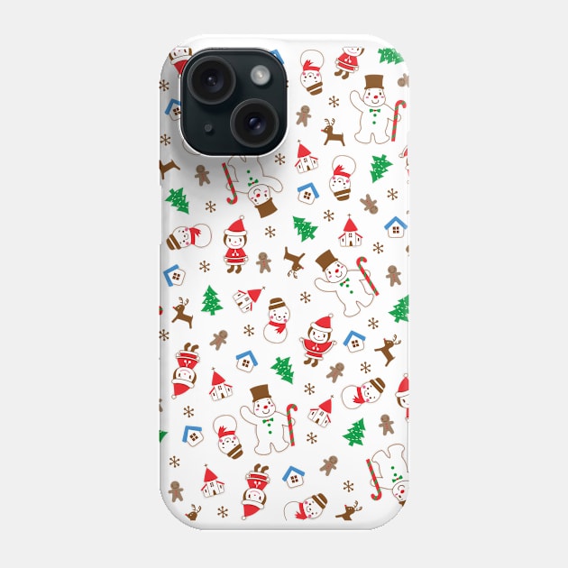 Cute Christmas Pattern Phone Case by Honu Art Studio