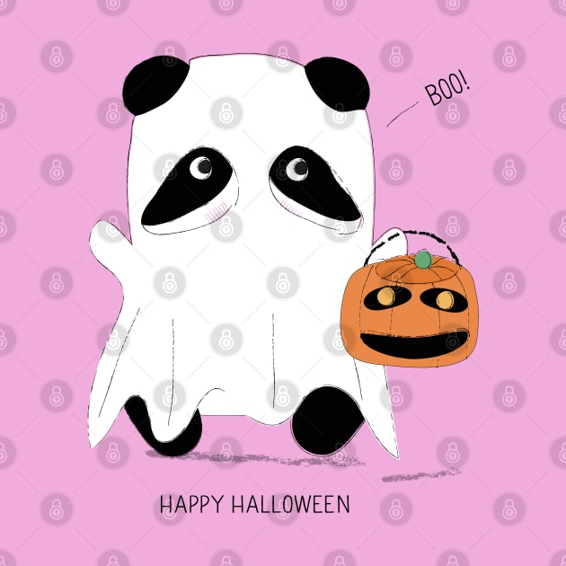 Halloween Panda Ghost by so_celia