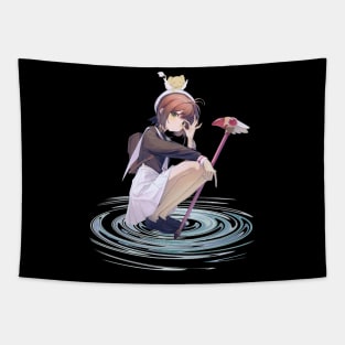 Vintage Sakura Girl Japanese Anime Tapestry