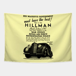 HILLMAN HAWK - wartime advert Tapestry