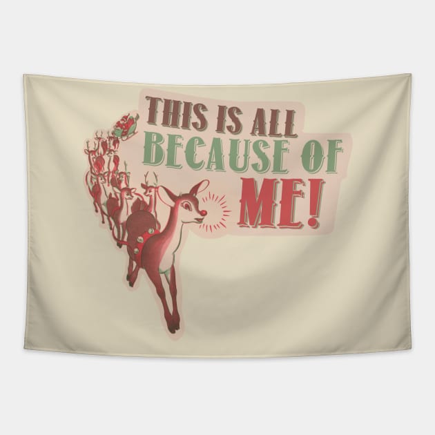 Rudolph the Red-Nosed Reindeer Tapestry by MindsparkCreative