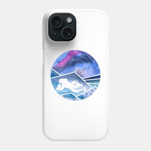 Abstract Seascape with Octopus and Sailing Ship. Phone Case