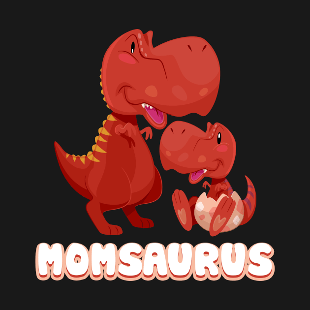 Mamasaurus Mommy & Baby Girl T-Rex Dinosaurs T-shirt MOMSAURUS by JaroszkowskaAnnass