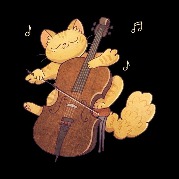 Cello Music Cat T-Shirt Funny Pet Gift Idea by Danielsmfbb