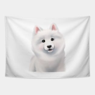 Cute Samoyed Drawing Tapestry