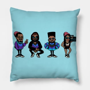 OId School Hip Hop Cartoon Characters // Street Art Cartoons Pillow