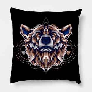 bear vintage Pillow