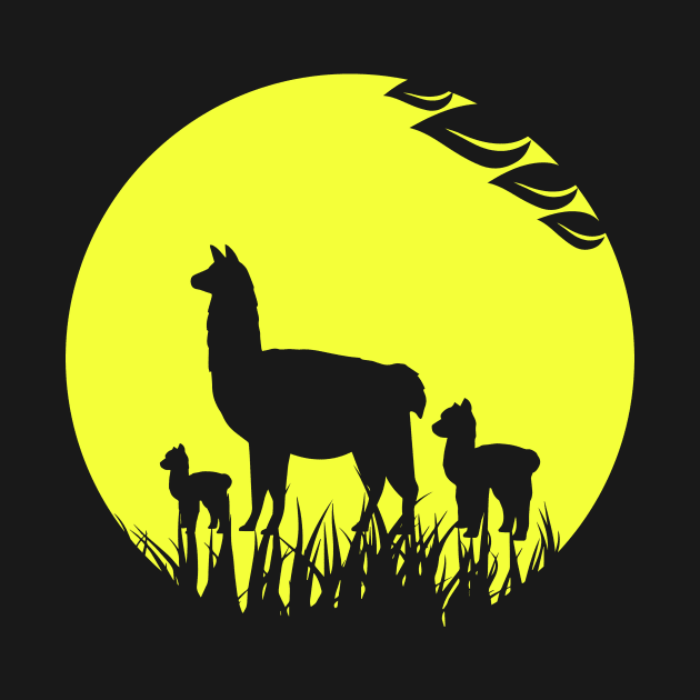 Llama Alpaca Moon by Imutobi