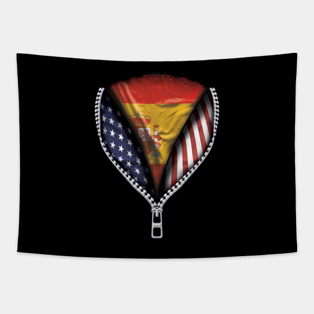 Spanish Flag  Spain Flag American Flag Zip Down - Gift for Spanish From Spain Tapestry by Country Flags