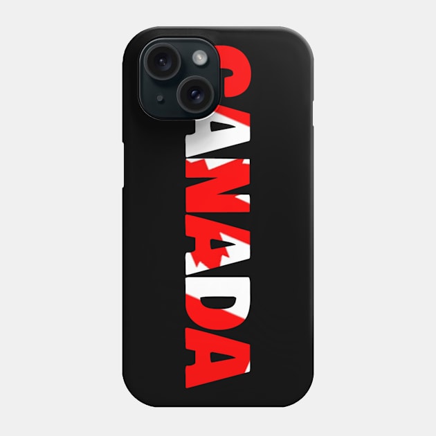 Canada Flag Text Logo Phone Case by ElevenGraphics