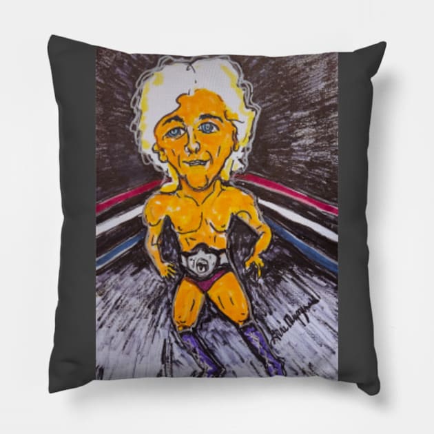 Ric Flair The Nature Boy Wooo Pillow by TheArtQueenOfMichigan 