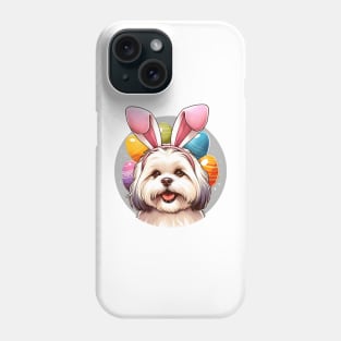 Russian Tsvetnaya Bolonka Enjoys Easter with Bunny Ears Phone Case