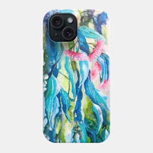 Blue Gum Pink Flowers Phone Case