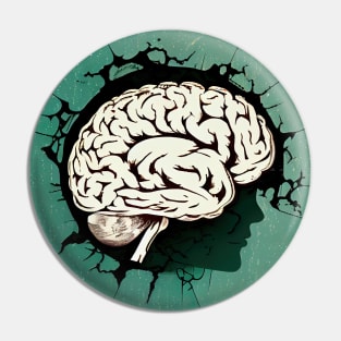 Brain Storm Retro Art Pin