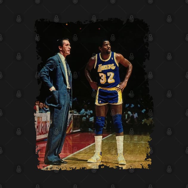 Pat Riley and Magic Johnson, 1983 by Omeshshopart