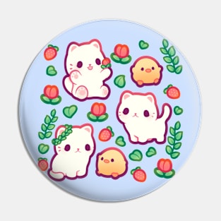 Cute Cat and Duck Spring Pin